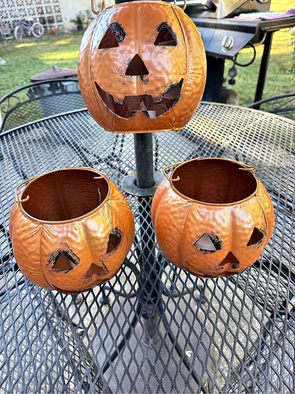 Pumpkin Treat Buckets Set of 3 Orange